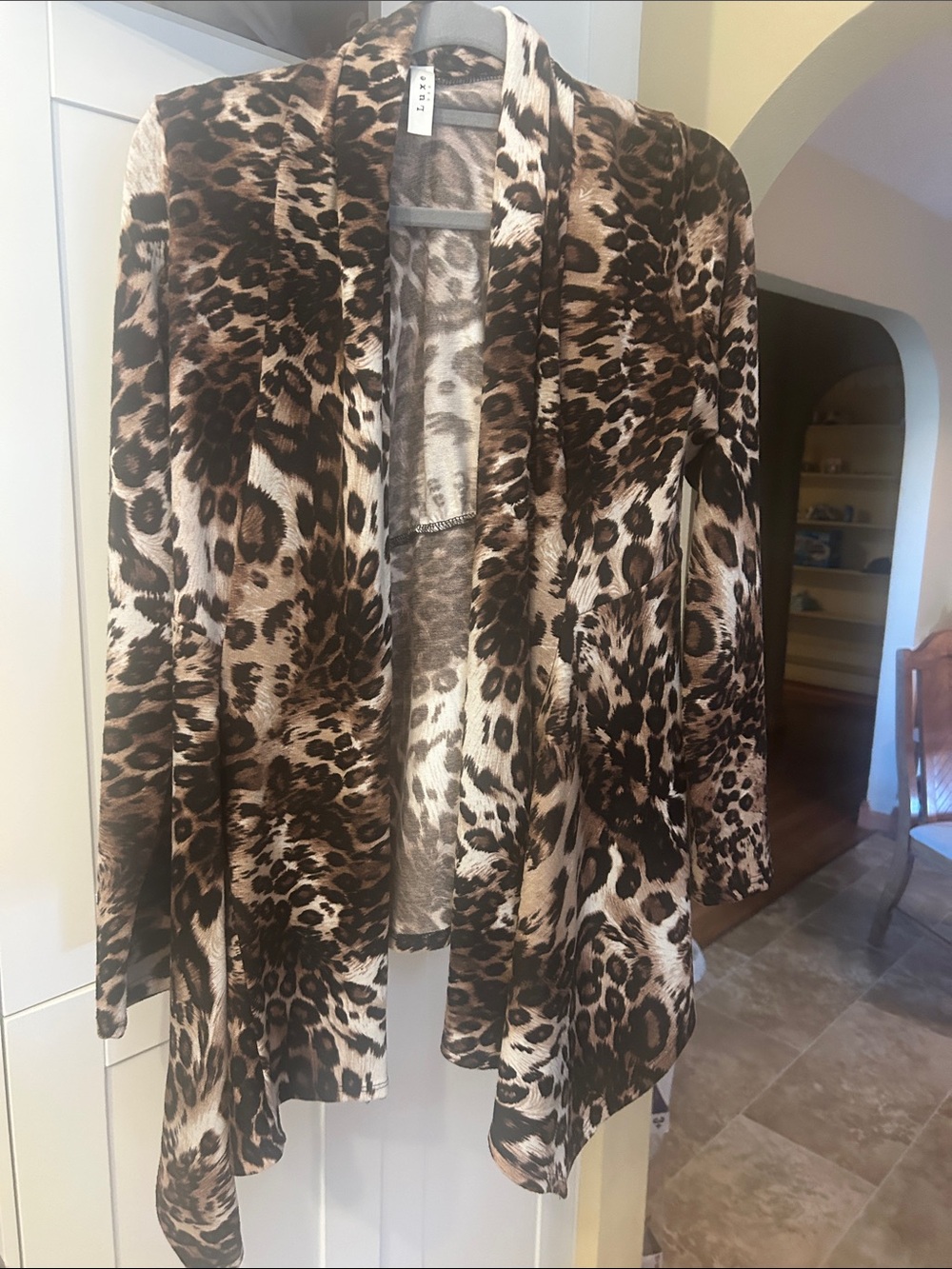 Bundle two cardigans. Black and white cardigan,Leopard Print Open Front Cardigan